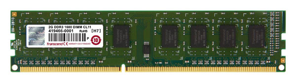  トランセンド Transcend デスクトップ用 DDR3-1600 PC3-12800 2GB JM1600KLN-2G