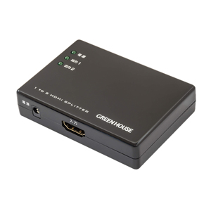 グリーンハウス Greenhouse 4K2K HDMI分配器 スプリッター 1入力2出力 GH-HSPE2-BK