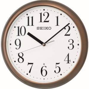 セイコー SEIKO セイコー KX218B スタンダード電波掛時計  茶色 直径305mm