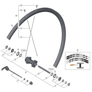 シマノ SHIMANO シマノ Y44X98030 WH-RX31 F ハブ軸組 SHIMANO