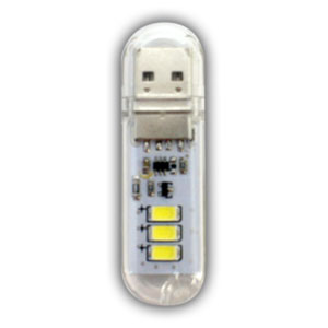 輸入特価アウトレット USBメモリー型ランプ USB接続 1W 3LEDライト タッチスイッチ 昼白色