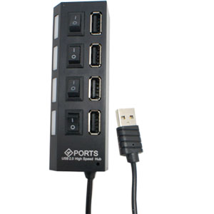 輸入特価アウトレット USBハブ 4ポート 4スイッチ付き ブラック