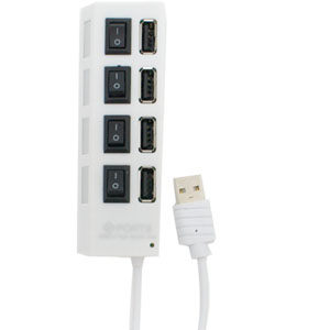 輸入特価アウトレット USBハブ 4ポート 4スイッチ付き ホワイト