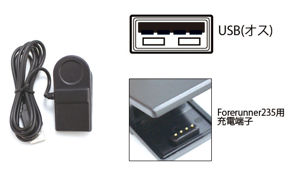  輸入特価アウトレット ガーミン Garmin Forerunner 235用 USB充電ケーブル 1m