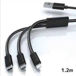 輸入特価アウトレット iPhone USB3.1 Type-C microUSB　マルチUSB充電ケーブル ブラック