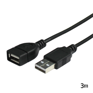 輸入特価アウトレット USB2.0 延長ケーブル ブラック 3m