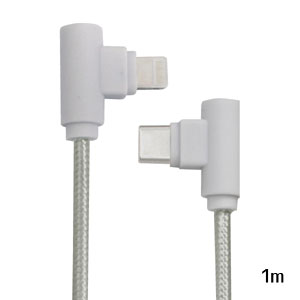 輸入特価アウトレット L型 iPhone - USB typeC ケーブル 1m シルバー