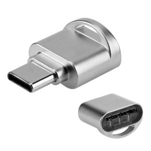 輸入特価アウトレット USB3.1 TypeC カードリーダー microSD シルバー
