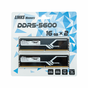 リンクスインターナショナル リンクス LM5D-5600U16GX2-32G DDR5 5600 MHz規格のデスクトップ用メモリ 16GB×2枚