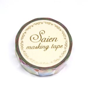 カミイソ産商 カミイソ産商 マスキングテープ SAIEN UR-3044 金箔銀箔 キャンディ 15mmx7m