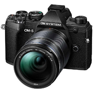 OMデジタルソリューションズ オリンパス OLYMPUS OMデジタルソリューションズ OM SYSTEM OM-5 14-150mm II レンズキット BLK ミラーレス一眼カメラ ブラック