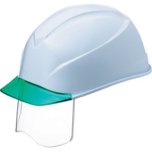 谷沢製作所 タニザワ TANIZAWA タニザワ123VJ-SH-V3-W3-J エアライトS搭載ヘルメット 透明バイザータイプ 溝付 シールド付 透明バイザー グリーン 帽体色 白 谷沢製作所
