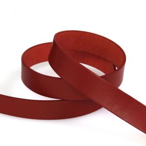 日本紐釦貿易 Nippon Chuko NBK ヌメ革テープ 20mm巾 長さ10m巻 赤
