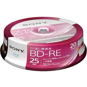 ソニー SONY SONY 20BNE1VJPP2 BD-RE BDRE 25GB 2倍速20枚 スピンドルケース
