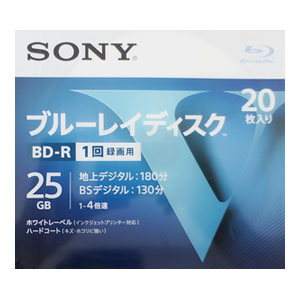 ソニー SONY ソニー BD-R 25GB 20枚 4倍速 20BNR1VLPS4 ブルーレイディスク