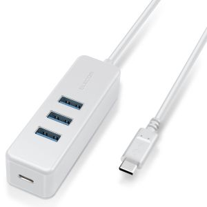 エレコム ELECOM  U3HC-T431P5WH USB Type C ハブ/USB3.1(Gen1)/USB-Aメス3ポート/PD対応Type-C1ポート/ケーブル30cm/ホワイト
