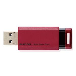 ELECOM エレコム エレコム ESD-EPK0250GRD 外付けSSD ノック式 USB3.2 Gen2 対応 250GB レッド