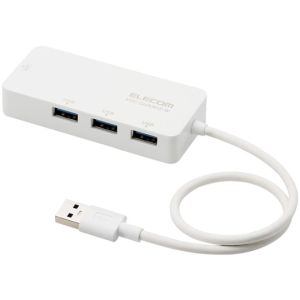 エレコム ELECOM エレコム EDC-GUA3H2-W 有線LANアダプタ Giga対応 USB3.0 Type-A USBハブ付 ホワイト
