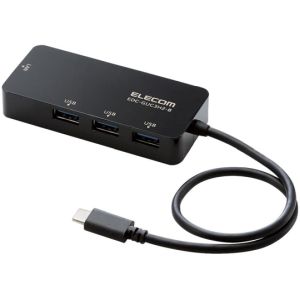 エレコム ELECOM エレコム EDC-GUC3H2-B 有線LANアダプタ Giga対応 USB3.1 Type-C USBハブ付 ブラック