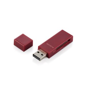 エレコム ELECOM エレコム MR-D205RD メモリリーダライタ 直挿しタイプ USB2.0対応 SD+microSD対応 レッド