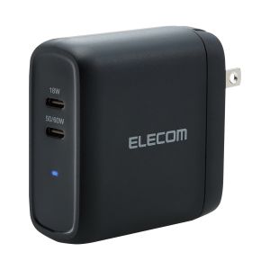 エレコム ELECOM エレコム MPA-ACCP24BK AC充電器 USB充電器 USB Power Delivery対応 合計68W USB-C1ポート スイングプラグ ホワイト