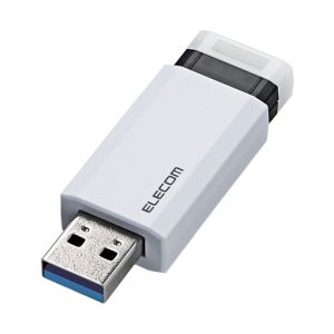 ELECOM エレコム エレコム MF-PKU3128GWH USBメモリー USB3.1 Gen1 対応 ノック式 オートリターン機能付 128GB ホワイト