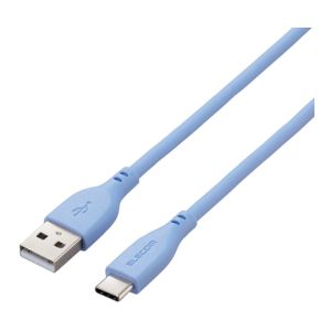 エレコム ELECOM エレコム MPA-ACSS10BU USB-A to USB Type-Cケーブル なめらか 1.0m ゼニスブルー