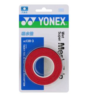 ヨネックス YONEX ヨネックス テニス ウェットスーパーメッシュグリップ 3本入り AC1383 ワインレッド 037 