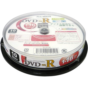 オールウェイズ ALL WAYS オールウェイズ AL-CP10P 録画用DVD-R 約120分 10枚 16倍速 CPRM ALL WAYS