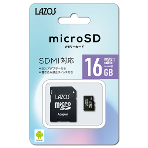 LAZOS LAZOS L-16MSD10-U1 マイクロ microSDHC 16GB UHS-I U1 CLASS10