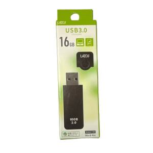 LAZOS LAZOS L-US16-CPB USBメモリ 16GB USB3.0 キャップ式 ブラック