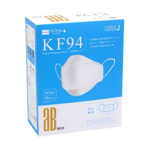 MEDIK MEDIK aBMASK KF94マスク 56枚 3D立体 3層フィルター ホワイト 日本語版 MCH-KF94-AP56-WH