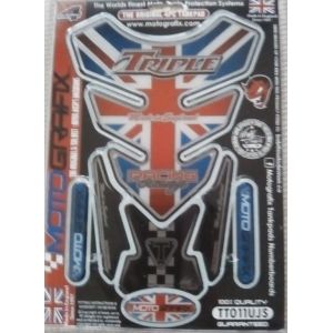 モトグラフィックス MOTOGRAFIX モトグラフィックス MT-TT011UJS タンクパッド UNION JACK/シルバー TRIUMPH QUADPAD