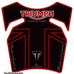 モトグラフィックス MOTOGRAFIX モトグラフィックス MT-TT040KR タンクパッド BLK/GRY/レッド TRIUMPH Speed Twin1200 19-21