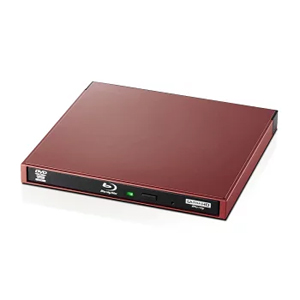 ELECOM エレコム LBD-PWA6U3CLRD Blu-rayディスクドライブ USB3.2 Gen1 USB3.0 スリム 書き込みソフト付 UHDBD対応 Type-Cケーブル付 レッド