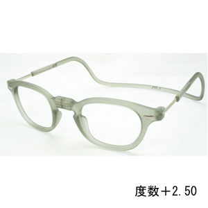 オーケー光学 OHKEI オーケー光学 クリック ヴィンテージ クリアグレー 度数+2.50 老眼鏡 CliC Vintage