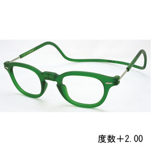 オーケー光学 OHKEI オーケー光学 クリック ヴィンテージ エメラルドグリーン 度数+2.00 老眼鏡 CliC Vintage
