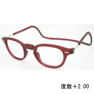 オーケー光学 OHKEI オーケー光学 クリック ヴィンテージ ボルドー 度数+2.00 老眼鏡 CliC Vintage