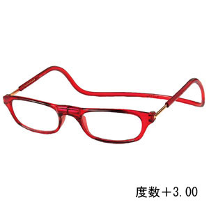 オーケー光学 OHKEI オーケー光学 クリック リーダー レッド 度数+3.00 老眼鏡 CliC Readers