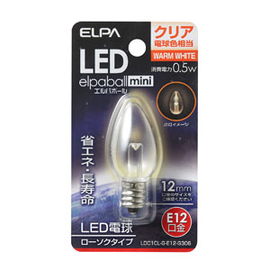 朝日電器 エルパ ELPA エルパ LDC1CL-G-E12-G306 LED装飾電球 ローソク球形 E12 クリア電球色 ELPA 朝日電器