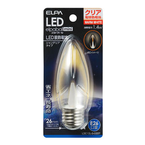 朝日電器 エルパ ELPA エルパ LDC1CL-G-G337 LED装飾電球 シャンデリア球形 E26 クリア電球色 ELPA 朝日電器