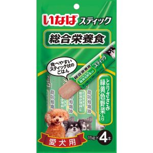 いなばペットフード いなば スティック 総合栄養食 とりささみ 緑黄色野菜入り 15g×4本