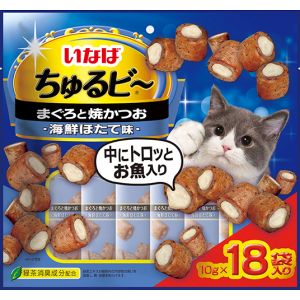 いなばペットフード いなば ちゅるビ～ まぐろと焼かつおほたて味 10g×18袋