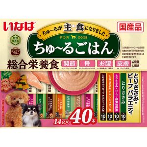 いなばペットフード いなばペットフード ちゅ～るごはん とりささみ ビーフバラエティ 14g×40本