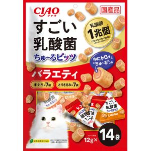 いなばペットフード いなば CIAO すごい乳酸菌 ちゅ～る ビッツ バラエティ 12g×14