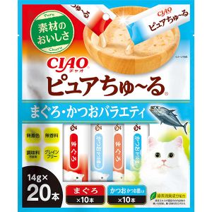 いなばペットフード いなばペットフード CIAO ピュアちゅ～る まぐろ かつおバラエティ 14g×20本入