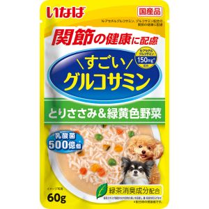 いなばペットフード いなば すごいグルコサミン パウチ とりささみ 緑黄色野菜 60g 323410