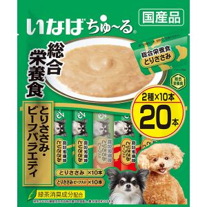 いなばペットフード いなばペットフード ちゅ～る総合栄養食 とりささみ ビーフバラエティ 20本