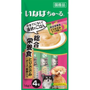 いなばペットフード いなば ちゅ～る 総合栄養食 とりささみ チーズ 野菜入り 14g×4本