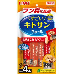 いなばペットフード いなば すごいキトサン ちゅ～る とりささみ ビーフ入り 14g×4本